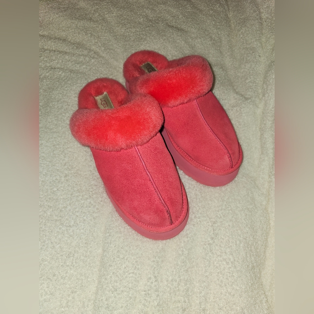 Pink UGG Platform Slippers